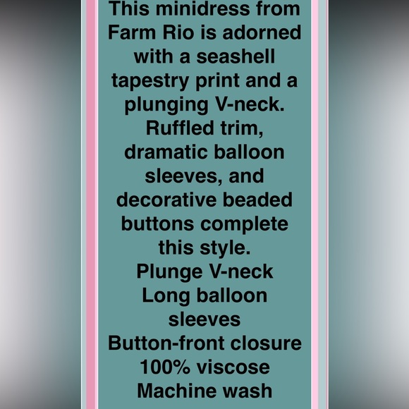 Seashell Tapestry Mini Dress $225 NWT - M - Picture 7 of 8